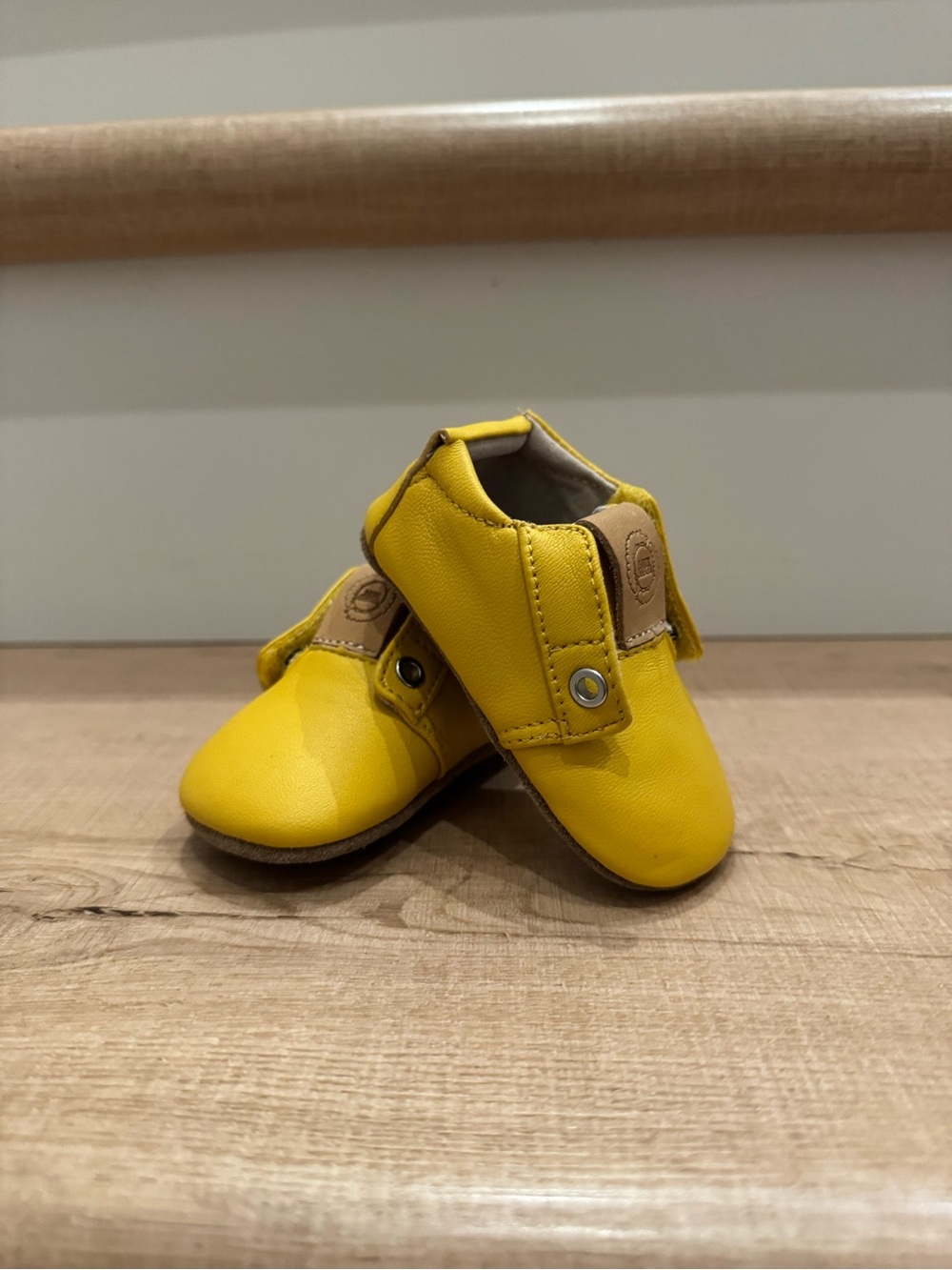 Livie & Luca Yellow Leather Baby Slip-On Shoes